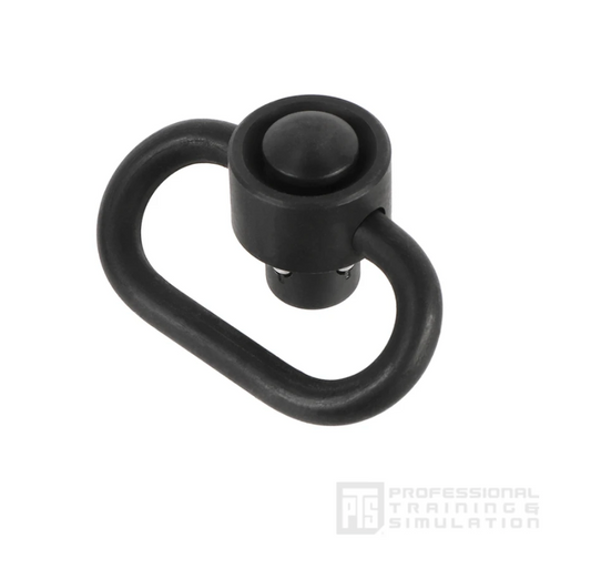 DSG Airsoft PTS Syndicate matte black quick detach sling swivel with a 1-inch loop for tactical gear