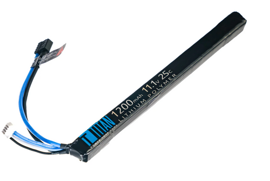Titan 1200mAh 11.1v AK Style Stick T-Plug (Deans)
