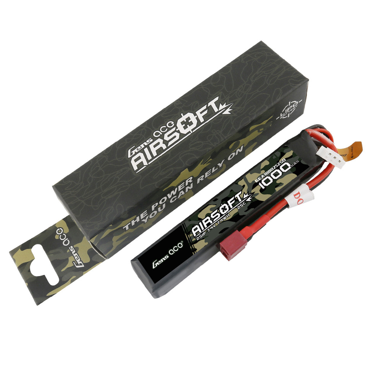 Gens ace 25C 1000mAh 7.4V Battery - Deans - Short Stick