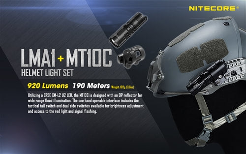 Nitecore Rotary Flashlight Helmet Mount - LMA1