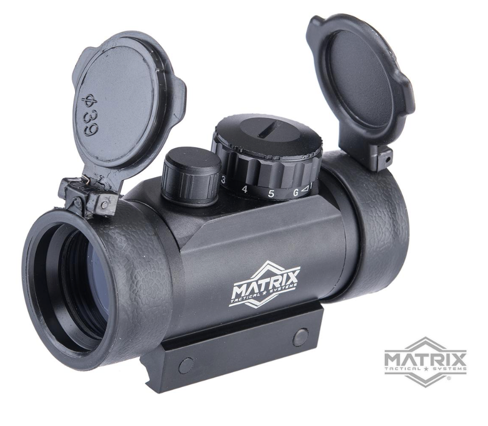 1x30 Illuminated Red / Green Dot Sight Scope w/ QD Weaver Base - BLK