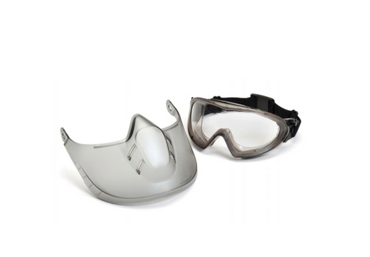 Pyramex Capstone Shield Safety Goggles and Face Shield