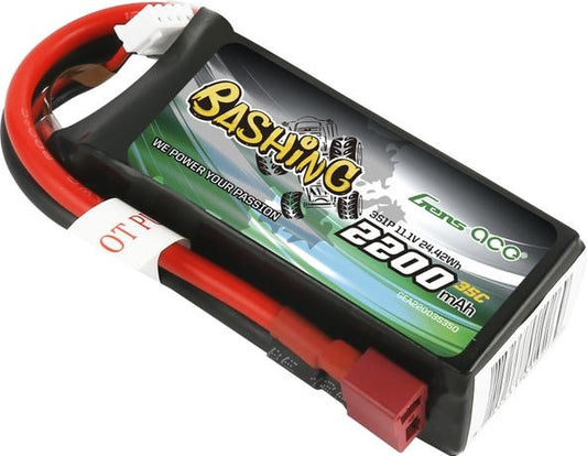 Gens ace 35C 2200mAh 11.1V Battery - Deans - Brick