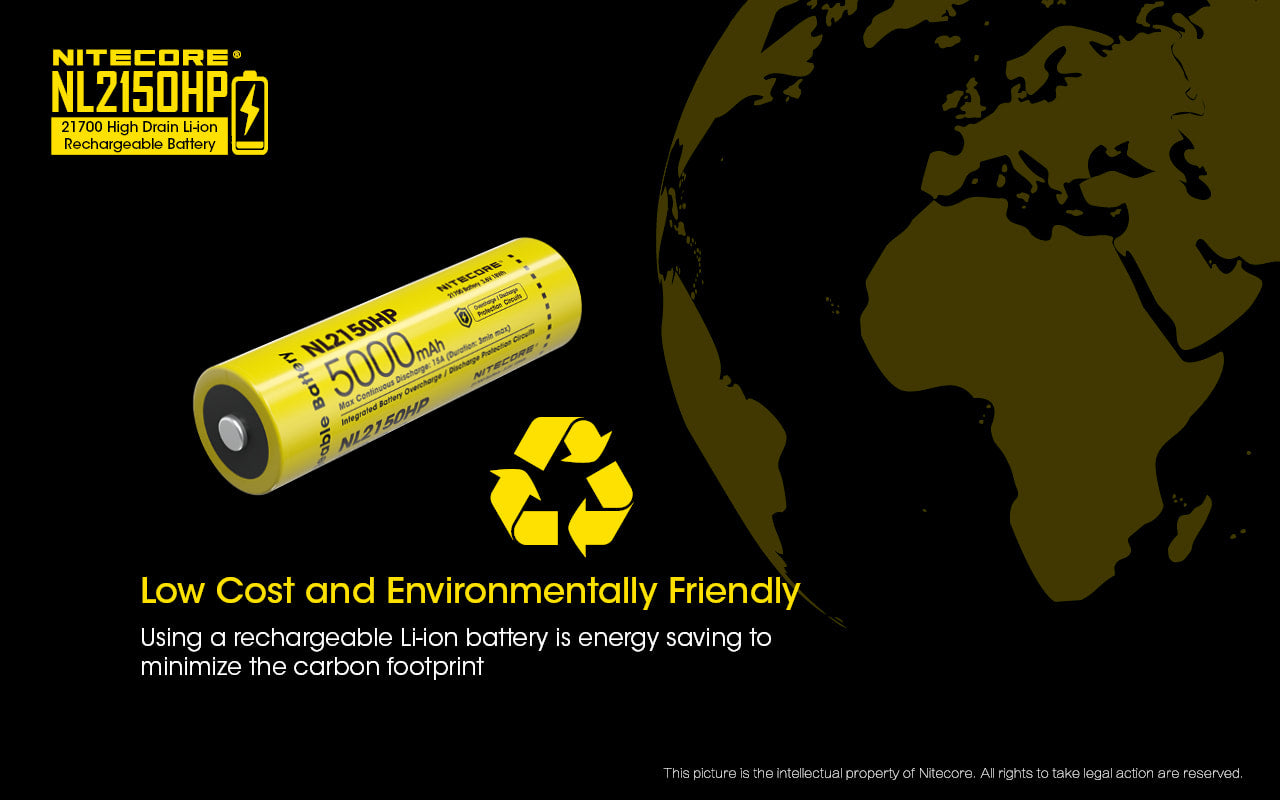 Nitecore 5000mAh Rechargeable Battery - NL2150HP