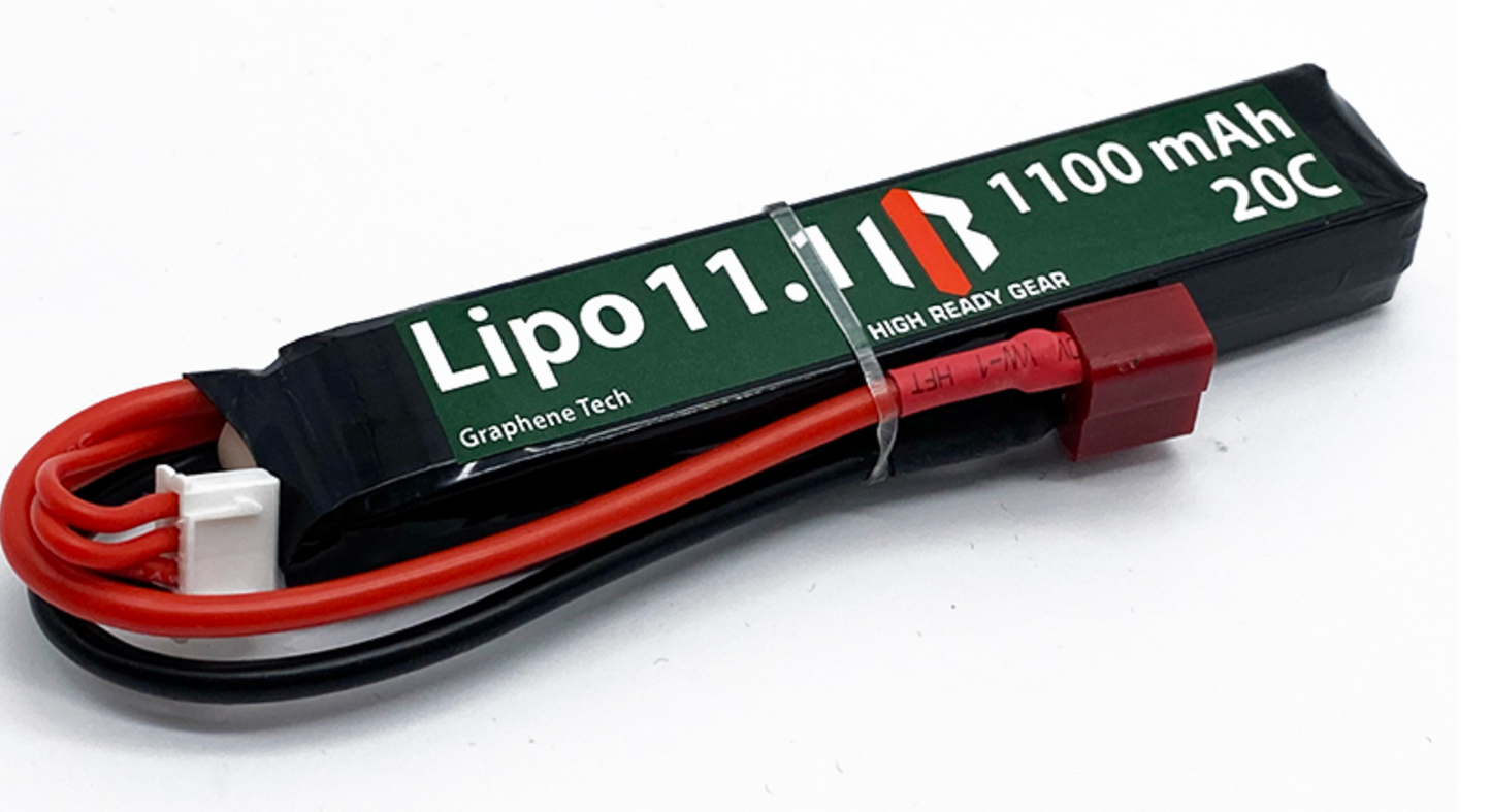 HRG Graphene 11.1V LiPo 20C, 1100 mAh Deans Battery
