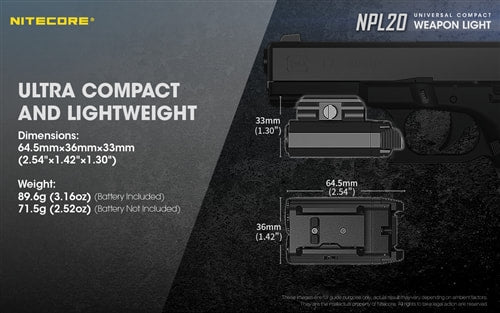 Nitecore Universal Compact Weapon Light - NPL20