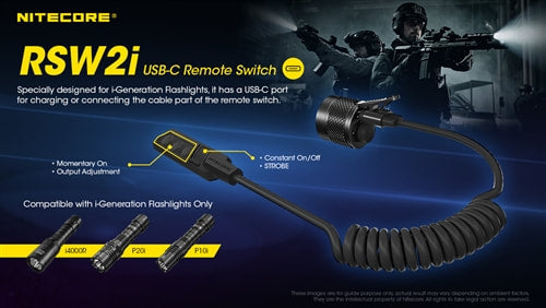 Nitecore USB-C Remote Switch for Flashlights - RSW2i