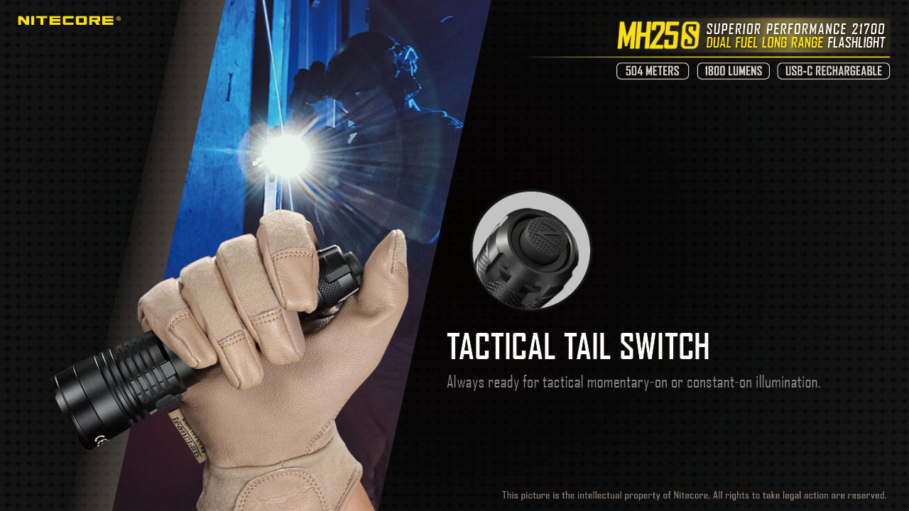 Nitecore Dual Fuel Long Range Flashlight - MH25S