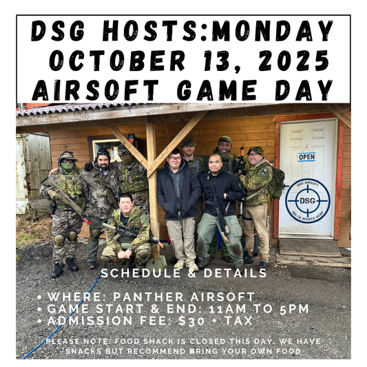 2025-08-04: Game Day Stat Day Airsoft - Monday - 11AM TO 5PM -  Online or In-Store Admission