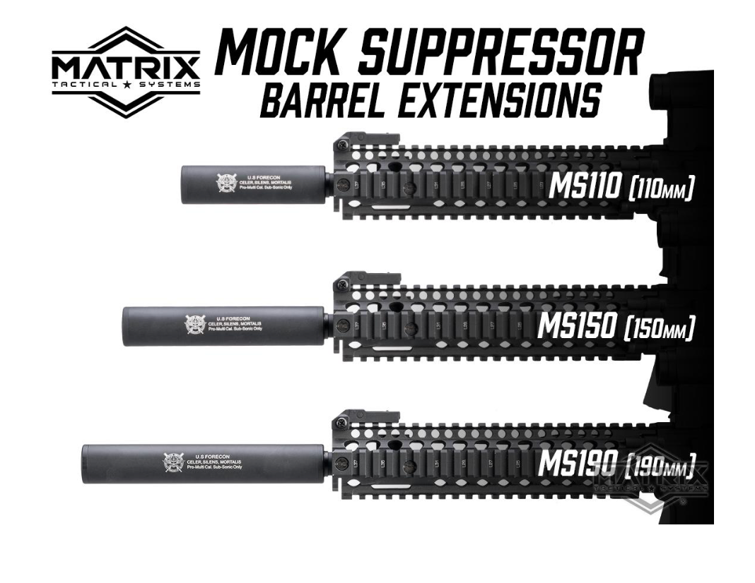 Matrix Mock Suppressor / Barrel Extension - SOCOM / 110mm