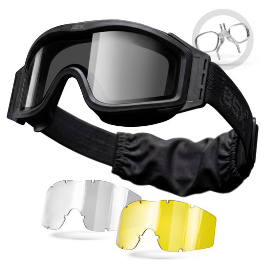 BSX - Tango Goggle Set - Thermal - Clear,Smoke,Yellow Lens - Black