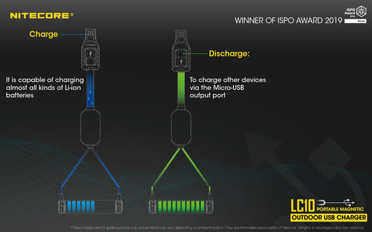 Nitecore Portable Magnetic USB Charger - LC10