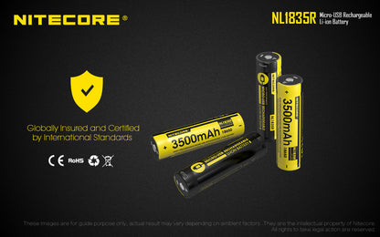 Nitecore Micro-USB Rechargeable Li-Ion Battery - NL1835R