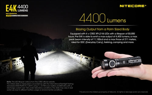 Nitecore 21700 Compact EDC Flashlight - E4K