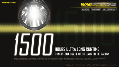 Nitecore Dual Fuel Long Range Flashlight - MH25S