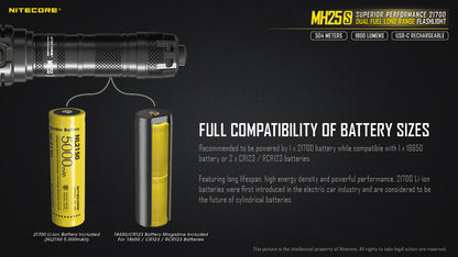 Nitecore Dual Fuel Long Range Flashlight - MH25S