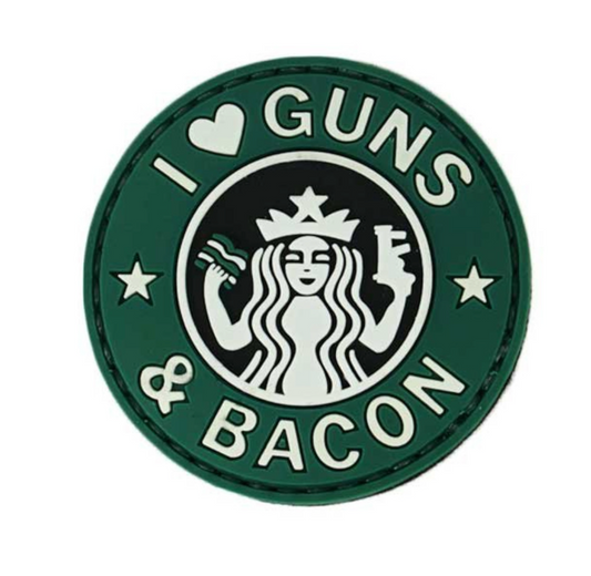 PVC Patch - "I Love Guns & Bacon"