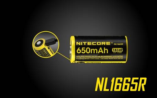 Nitecore CR123 Micro-USB Battery NL1665R