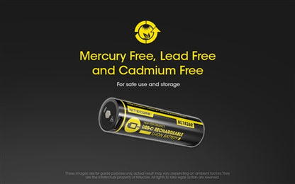 Nitecore 18650 2600mAh USB-C Battery NL1826R