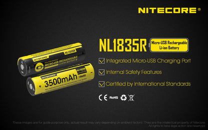 Nitecore Micro-USB Rechargeable Li-Ion Battery - NL1835R
