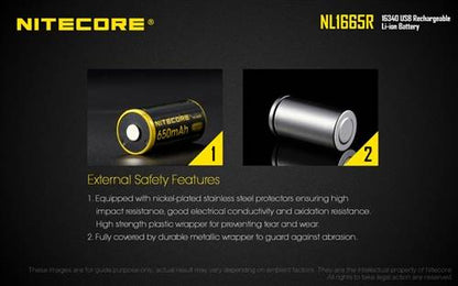 Nitecore CR123 Micro-USB Battery NL1665R