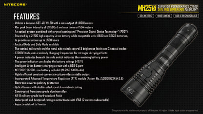 Nitecore Dual Fuel Long Range Flashlight - MH25S