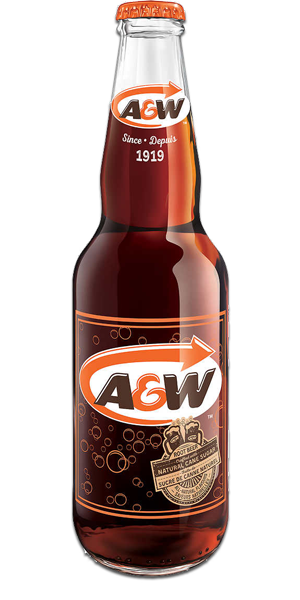 A&W Root Beer Glass Bottle