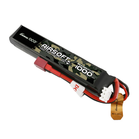 Gens ace 25C 1000mAh 7.4V Battery - Deans - Short Stick