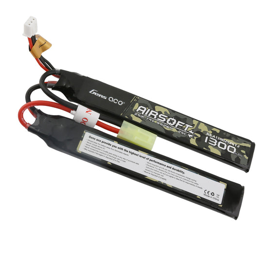 Gens ace 25C 1300mAh 7.4V Battery - Tamiya - Split