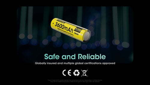 Nitecore 18650 USB-C Rechargeable Battery 3600mAh - NL1836R