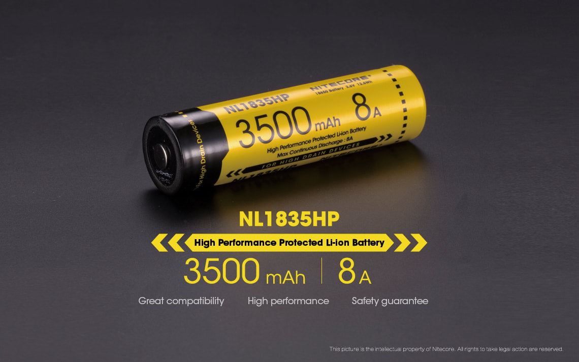 Nitecore High Performance Protected Li-Ion Battery - NL1835HP