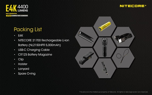 Nitecore 21700 Compact EDC Flashlight - E4K
