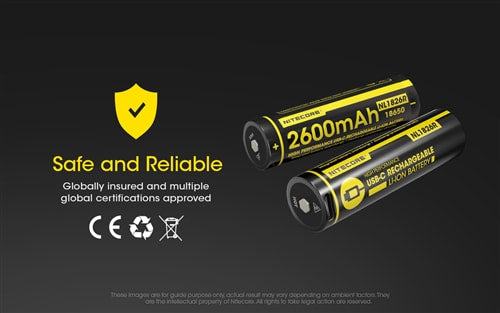 Nitecore 18650 2600mAh USB-C Battery NL1826R