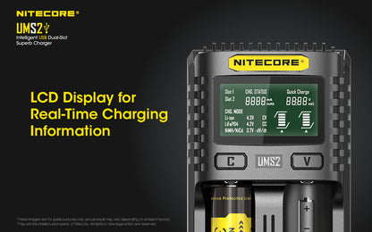 Nitecore Dual-Slot Superb Charger - UMS2