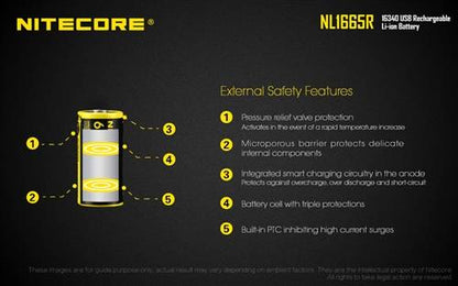 Nitecore CR123 Micro-USB Battery NL1665R