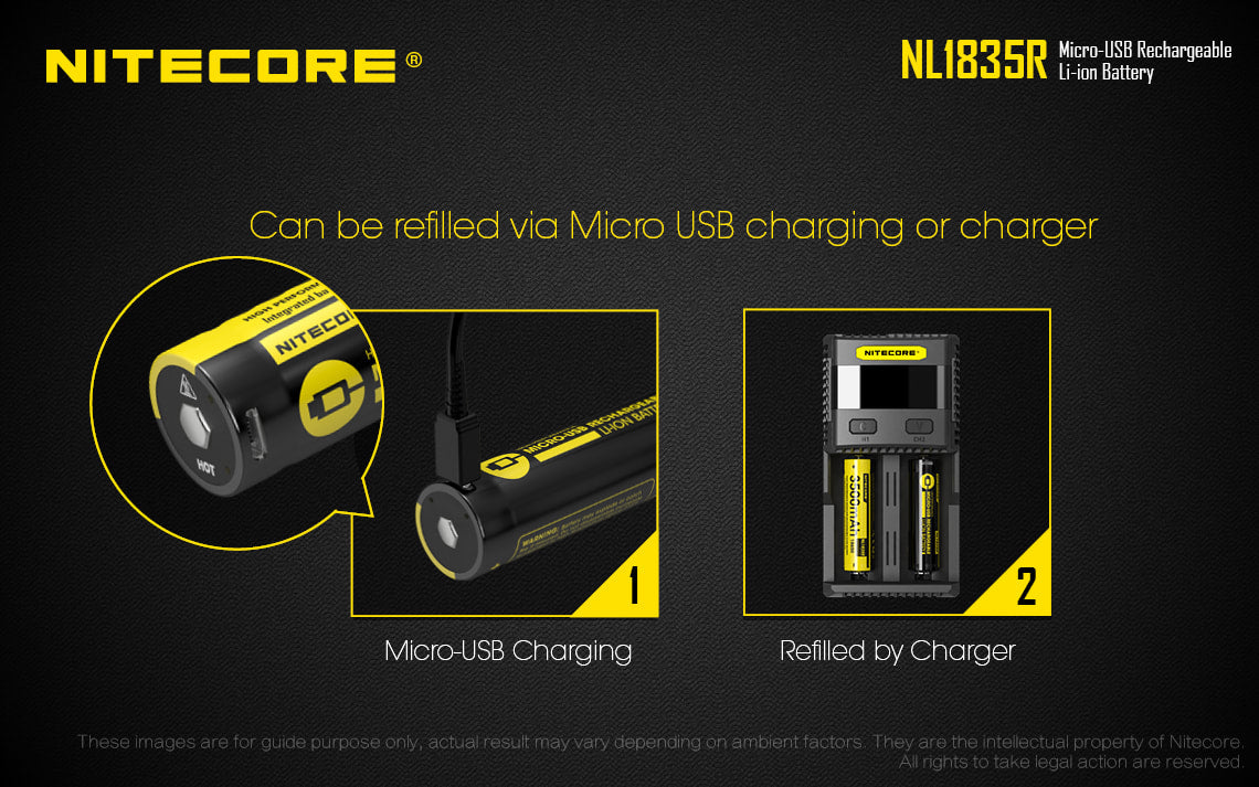 Nitecore Micro-USB Rechargeable Li-Ion Battery - NL1835R