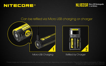 Nitecore Micro-USB Rechargeable Li-Ion Battery - NL1835R