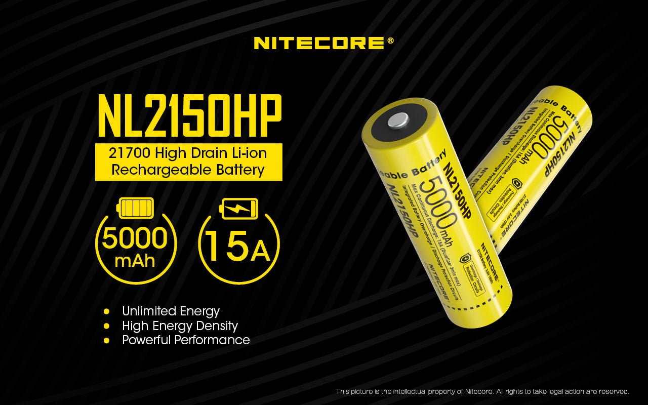 Nitecore 5000mAh Rechargeable Battery - NL2150HP