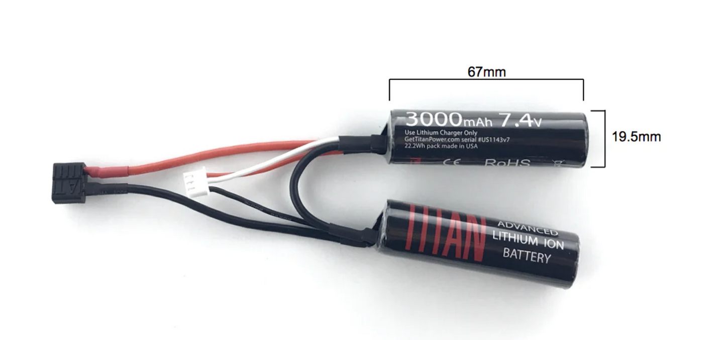 Titan 3000mAh 7.4v Nunchuck T-Plug (Deans)
