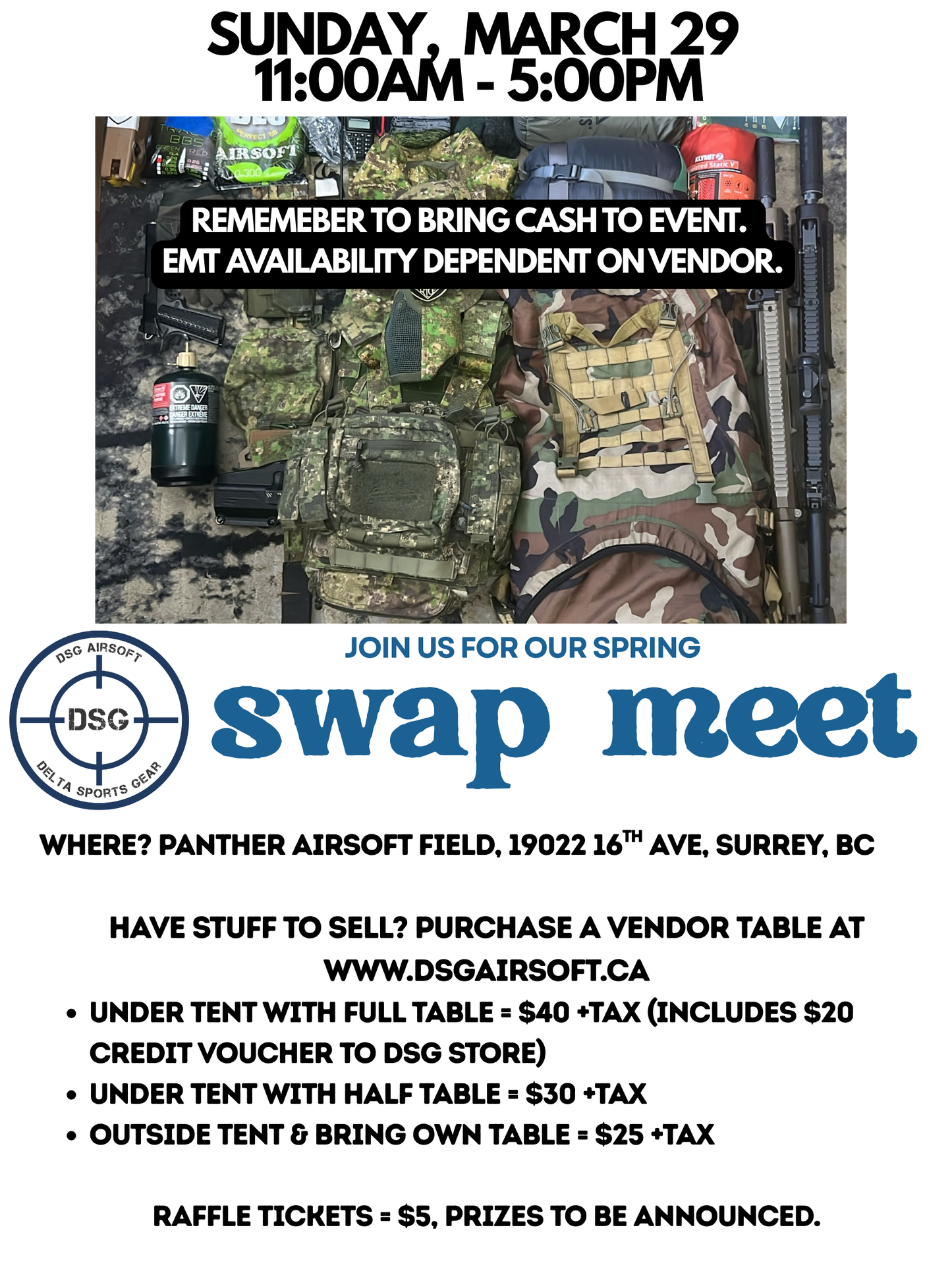 2026-03-29: Airsoft Swap Meet - Sunday 11AM to 5PM - Vendor Sales Tickets