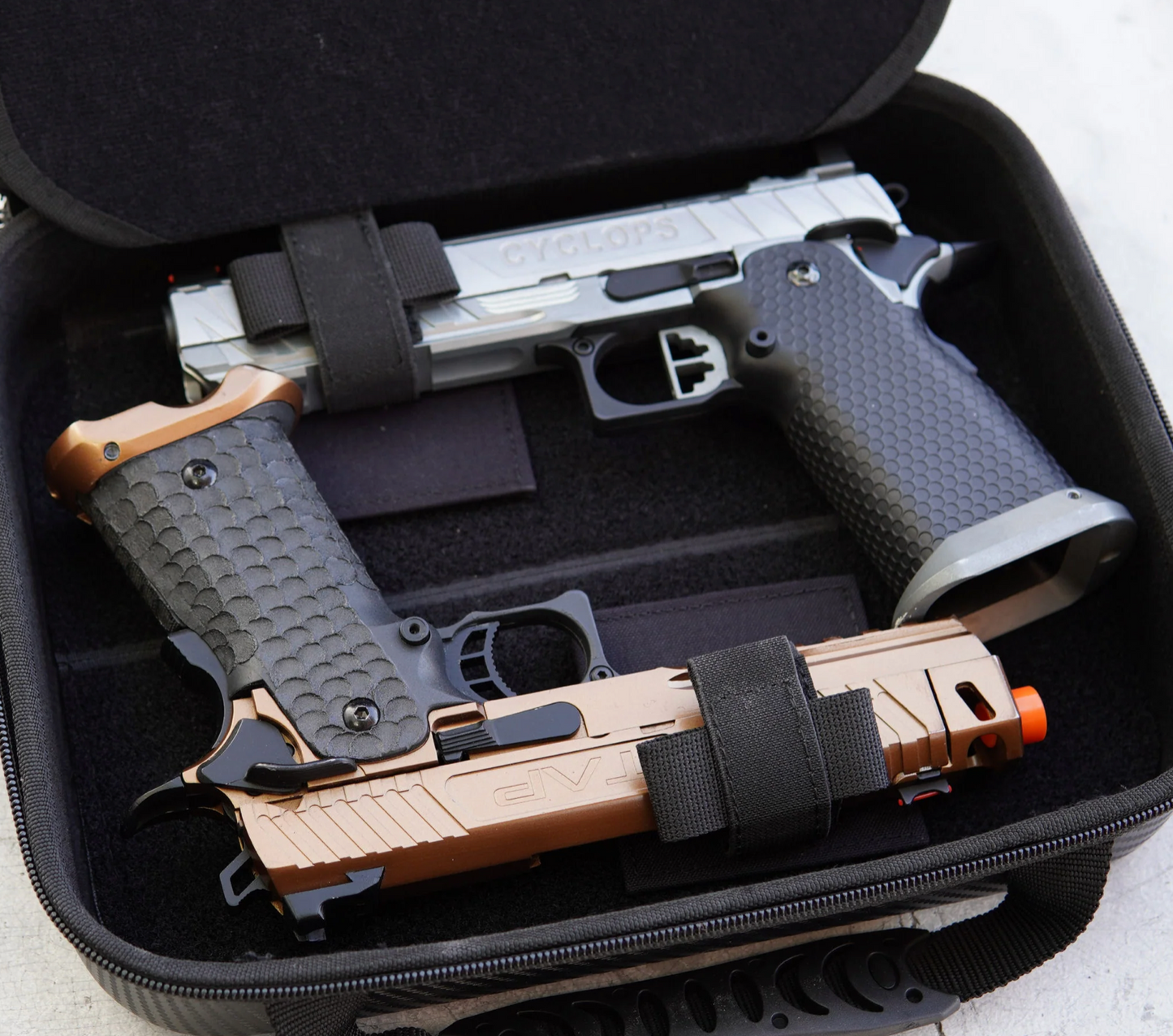 Echo1 Polypropylene Pistol Case in Black - Carbon Fibre Pattern