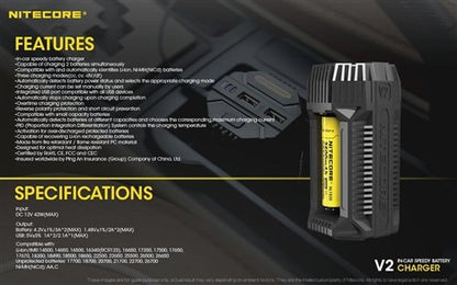 Nitecore V2 In-Car Battery Charger