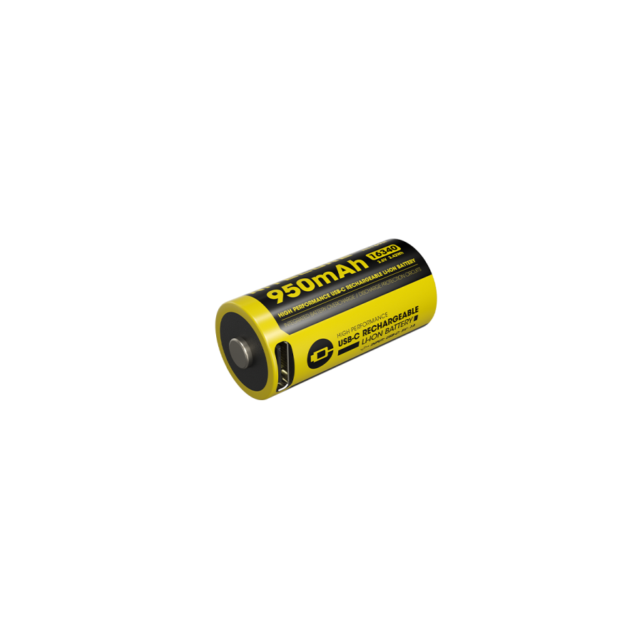 Nitecore CR123 USB-C Rechargeable Battery 950mAh - NL169R