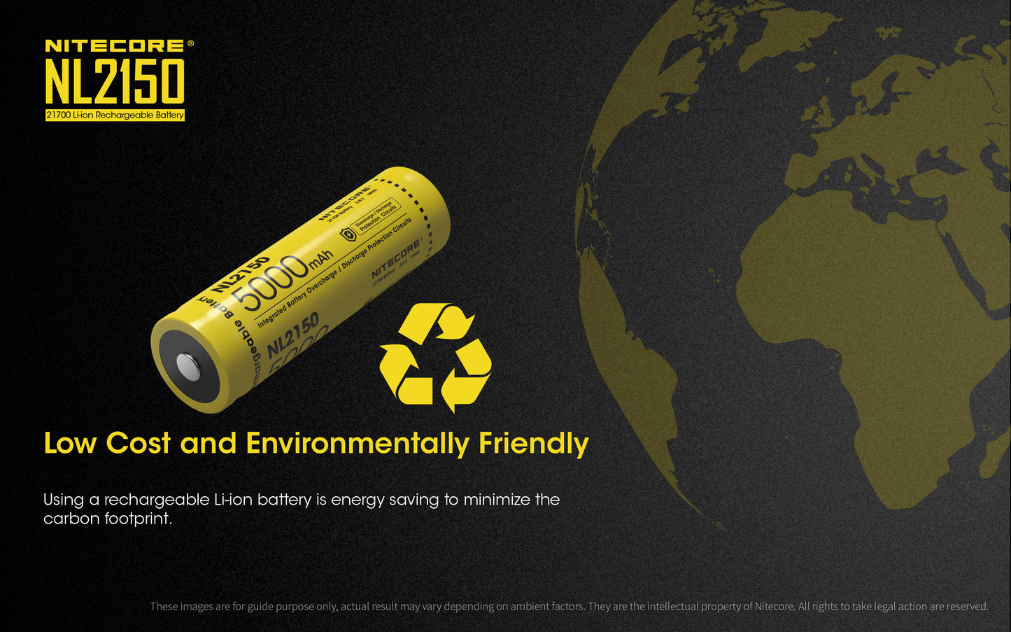 Nitecore High Performance Rechargeable Battery - NL2150