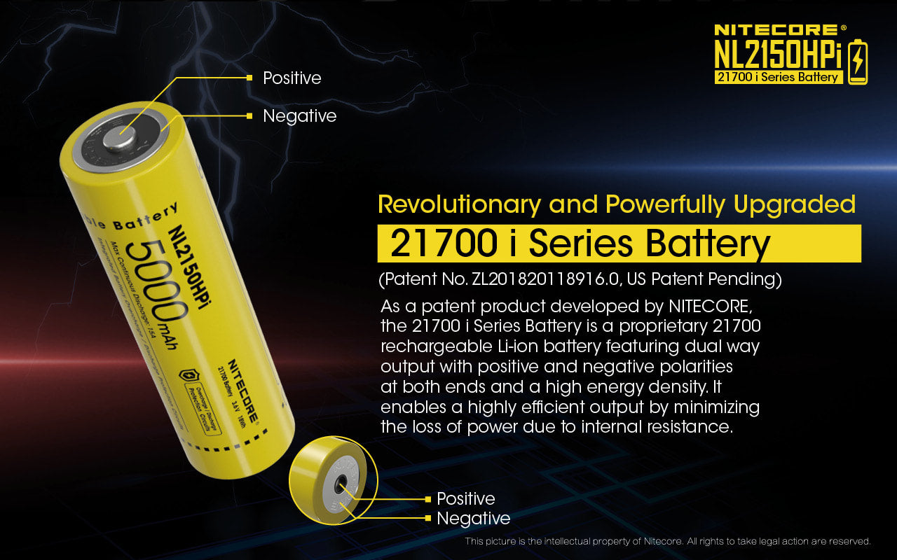 Nitecore High Drain 21700 i Series Battery - NL2150HPi