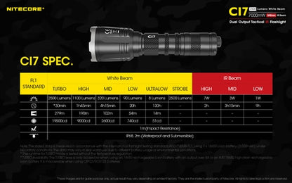 Nitecore Dual Output Tactical IR Flashlight - CI7