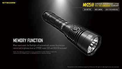 Nitecore Dual Fuel Long Range Flashlight - MH25S