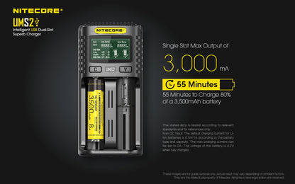 Nitecore Dual-Slot Superb Charger - UMS2
