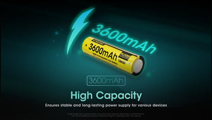 Nitecore 18650 USB-C Rechargeable Battery 3600mAh - NL1836R