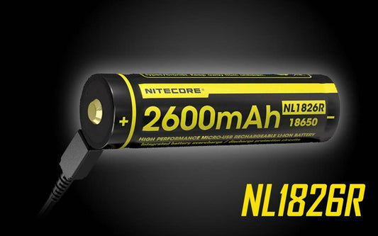 Nitecore 18650 Rechargeable Micro-USB Li-Ion Battery - NL1826R
